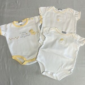 Carter's Soft Cotton White and Yellow Bodysuits